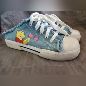 Disney 90s fashion sneakers. Pooh bear with frayed edges.